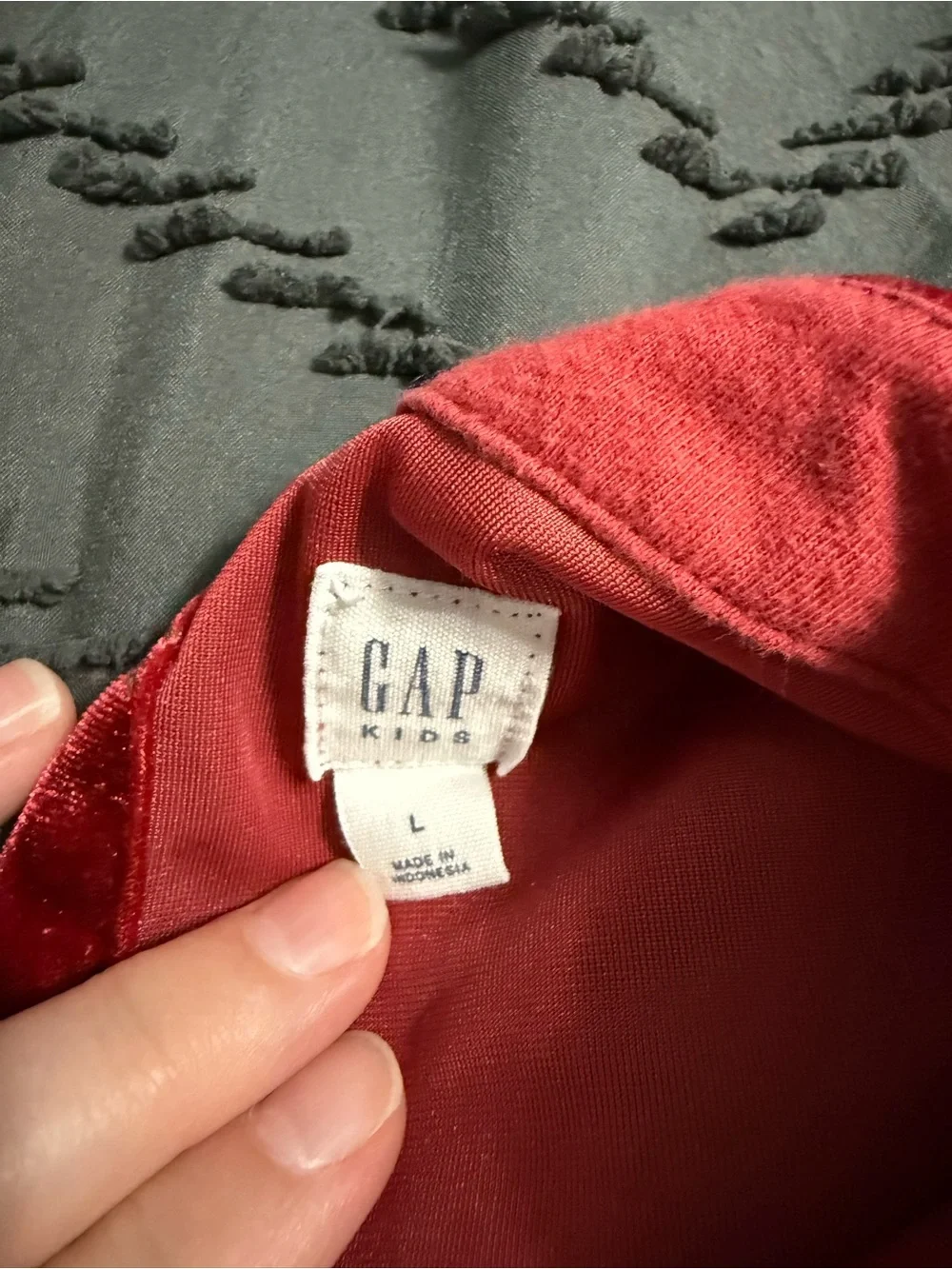 GAP Girls Red Velvet Dress with Silver Star Accents